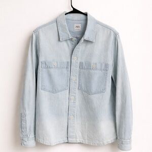 Zara Pale Blue Denim Shirt Jacket